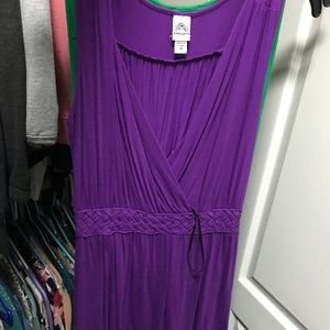 Purple v neck dress